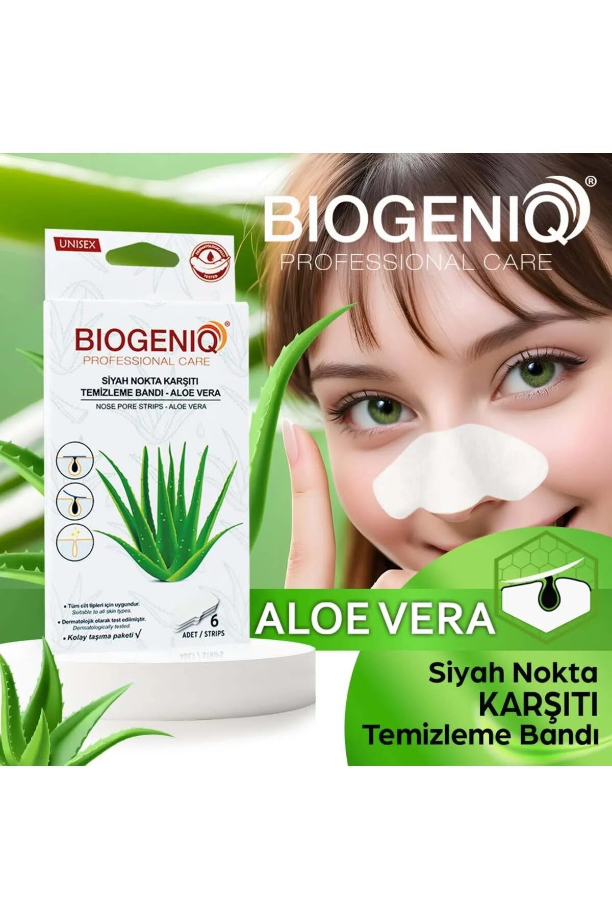 Siyah Nokta Temizleme Bandı Aloe Vera 6'lı