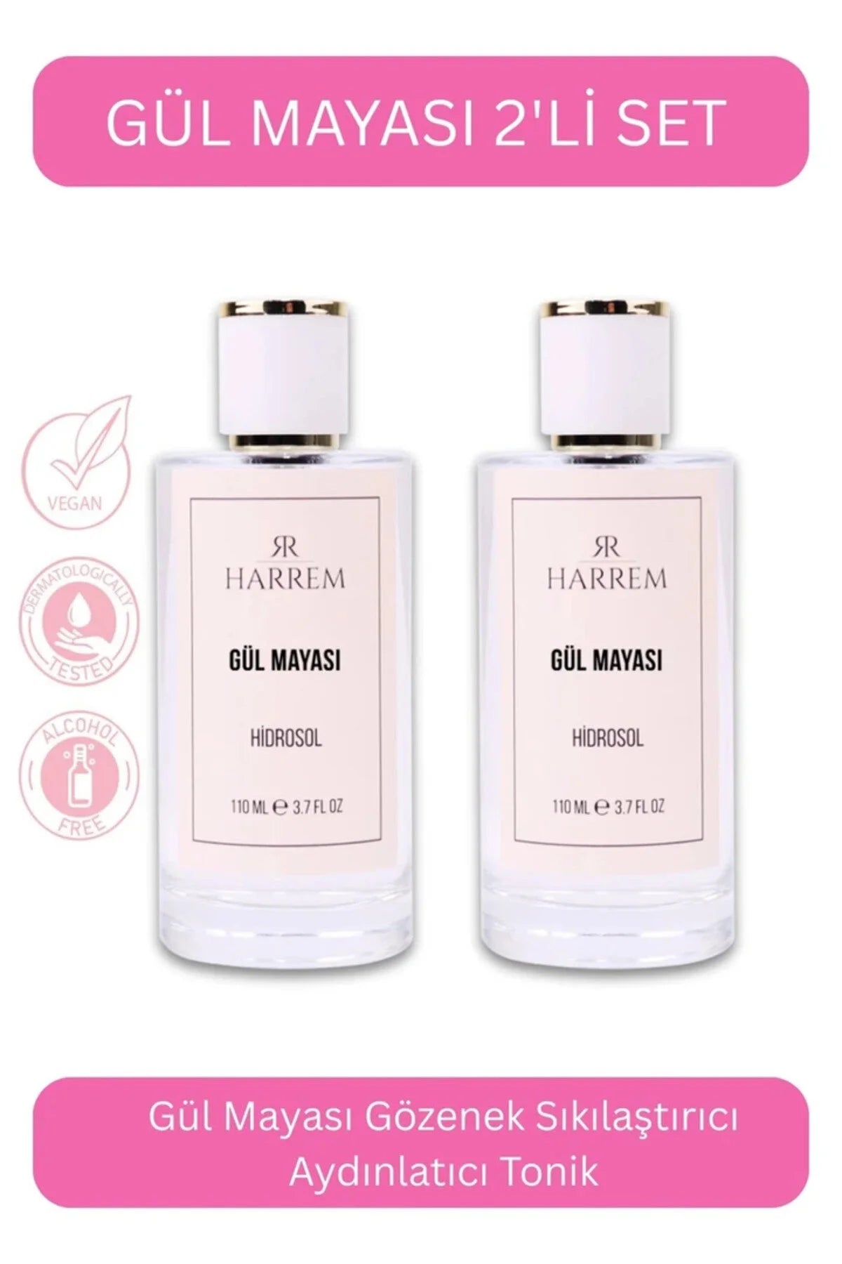 Gül Mayası Suyu Aydınlatıcı Ve Gözenek Sıkılaştırıcı Tonik 110 Ml 2'li Set