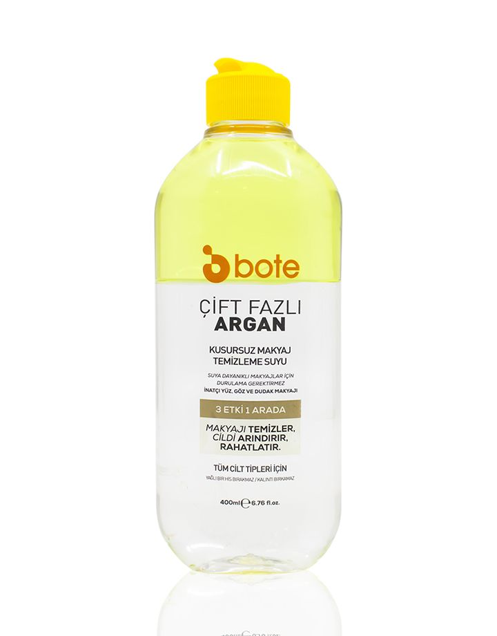 Bote Skin Care Çift Fazli Makyaj Temizleme Suyu 400Ml Argan