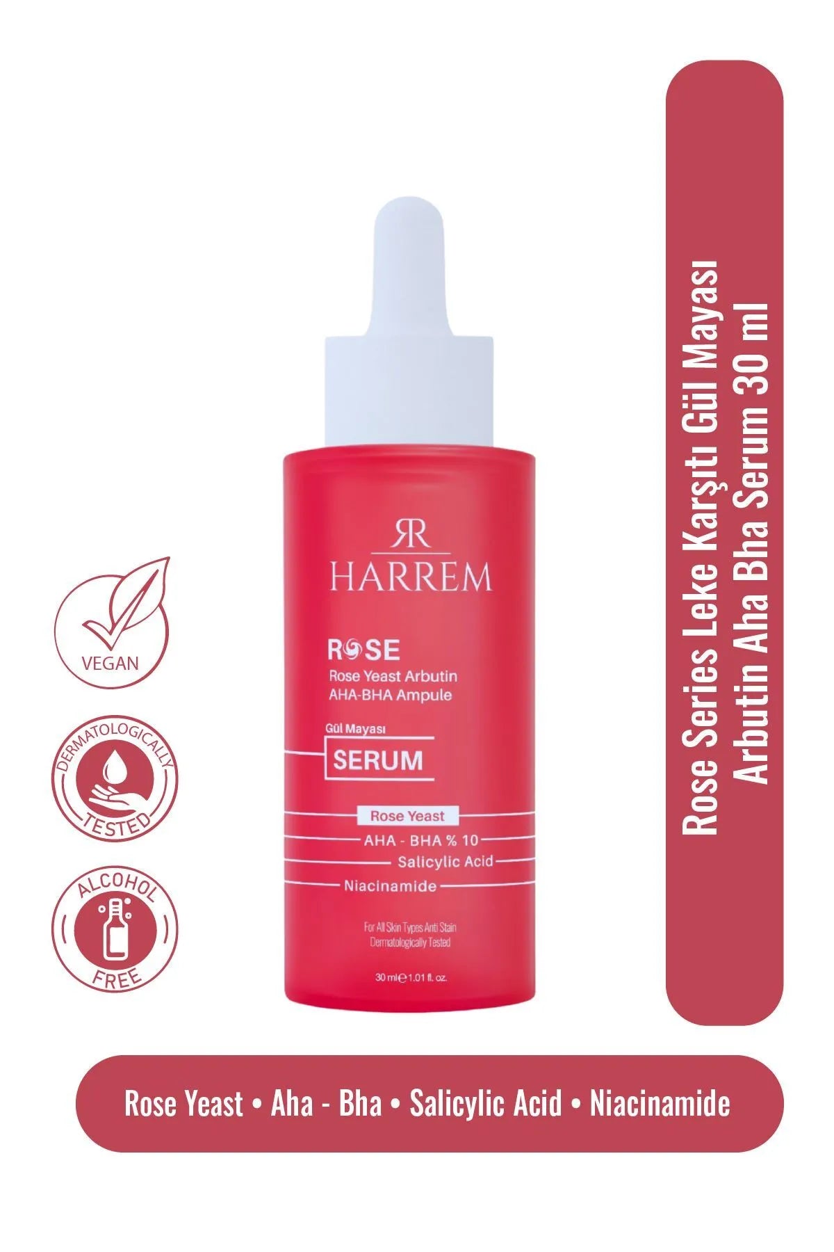 Rose Series Leke Karşıtı Gül Mayası Arbutin Aha Bha Serum 30 Ml
