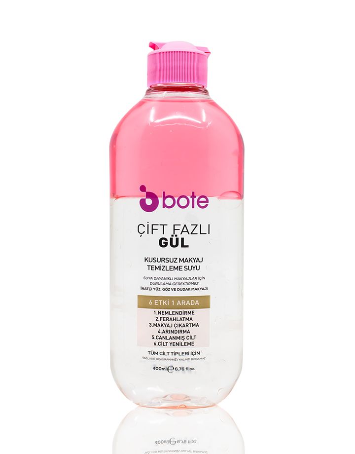 Bote Skin Care Çift Fazli Makyaj Temizleme Suyu 400Ml Gül