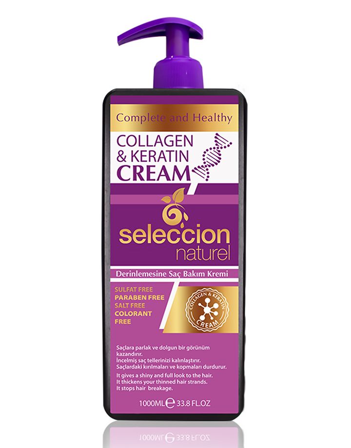 Seleccion Naturel 1000Ml Collagen & Keratin Cream Saç Bakim Kremi