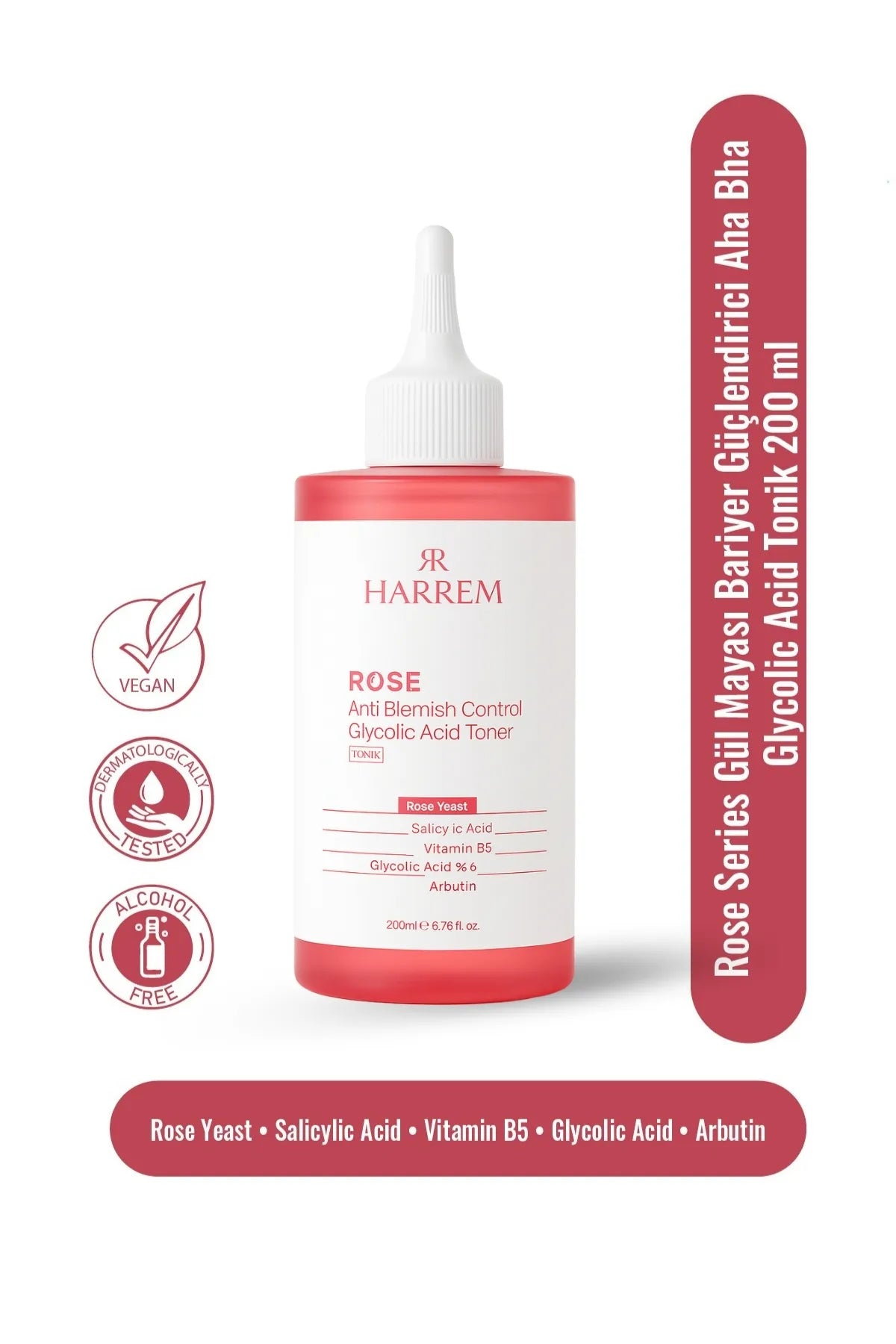 Rose Series Gül Mayası Bariyer Güçlendirici Aha Bha Glycolic Acid Tonik 200 Ml