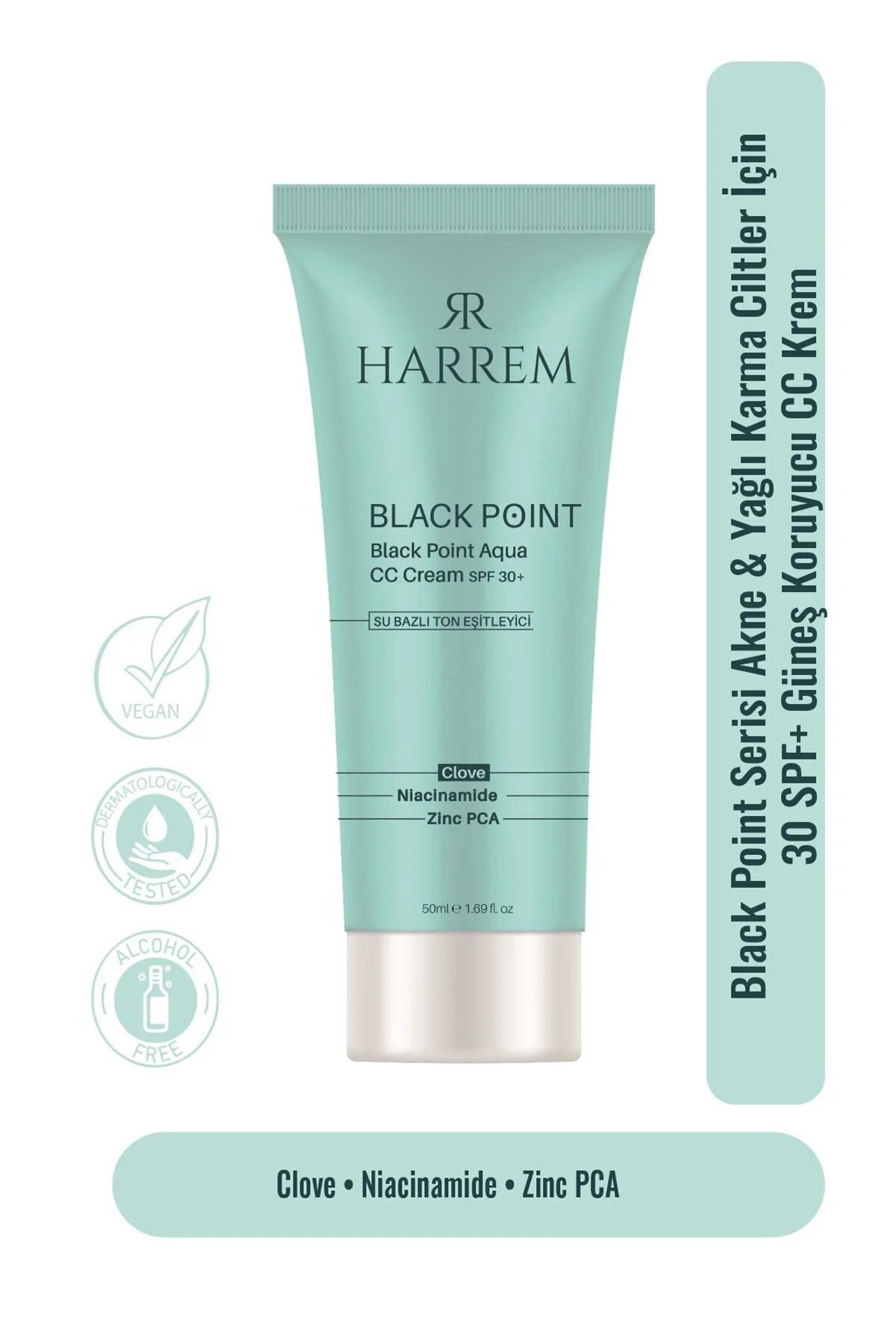 Akneli & Yağlı Karma Ciltler Için 30Spf Güneş Koruyucu Cc Krem Black P.int 50Ml