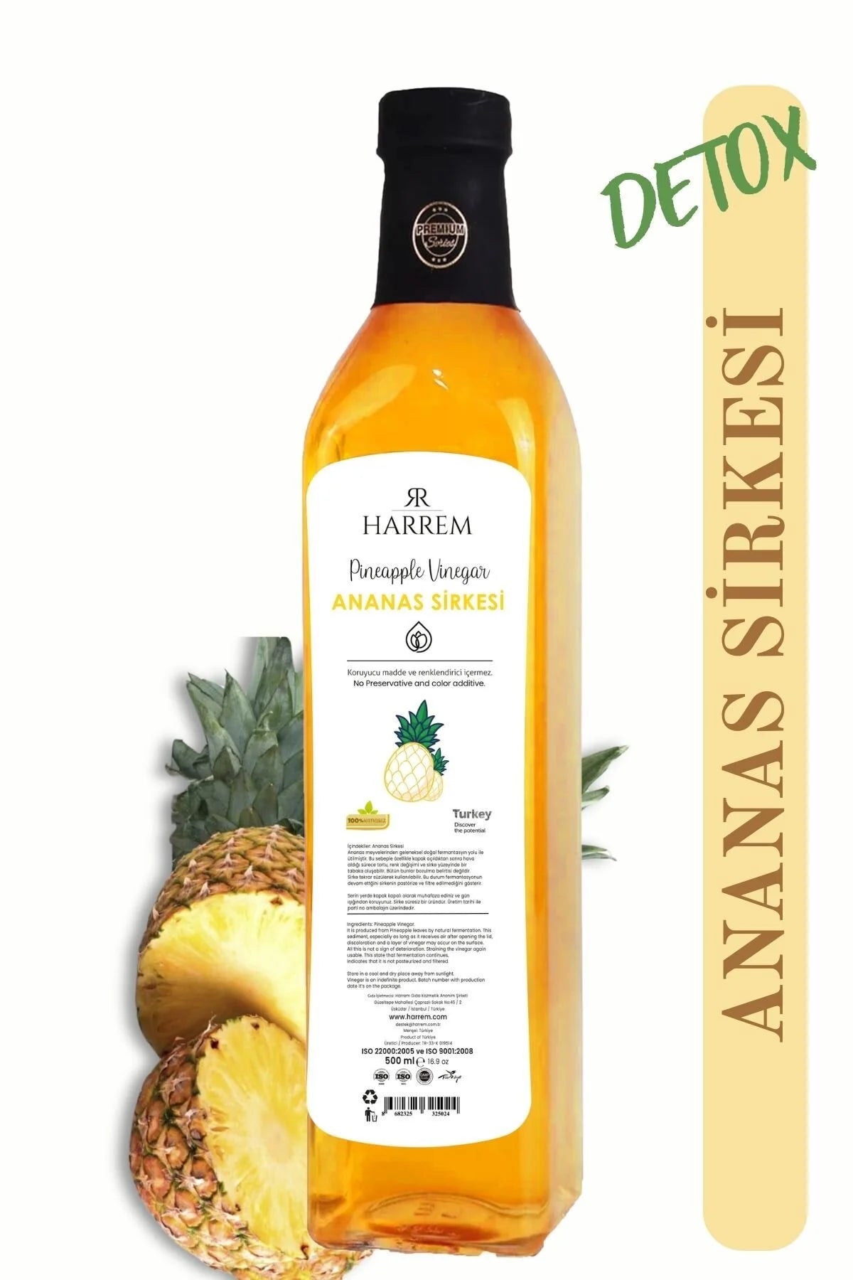 Ananas Sirkesi Doğal Fermantasyon 500Ml Cam Şişe