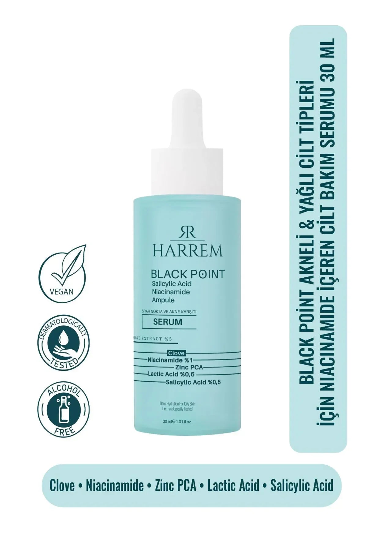 Akneli&yağlı Cilt Tipleri İçin Niacinamide İçeren Cilt Bakım Serumu 30 Ml Black P.int