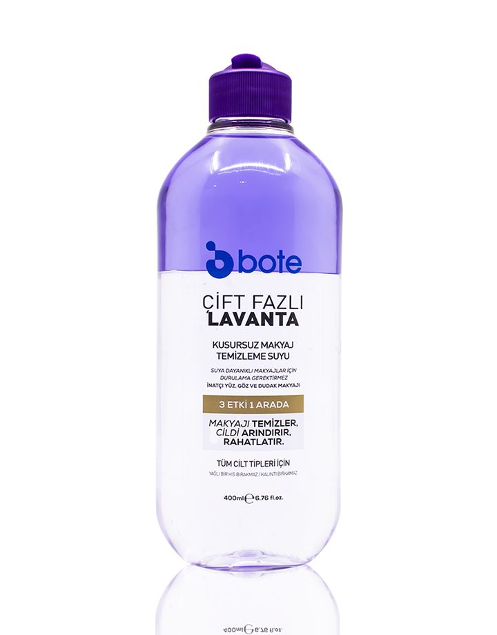 Bote Skin Care Çift Fazli Makyaj Temizleme Suyu 400Ml Lavanta