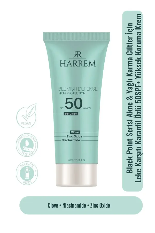 Akneli&yağlı Ciltler Leke Karşıtı Yüksek Koruyucu Yağsız Spf50 Uva/uvb Güneş Kremi 50 ml Black P.in