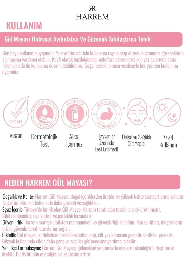 Gül Mayası Aydınlatıcı Gözenek Sıkılaştırıcı Ve Arındırıcı Tonik