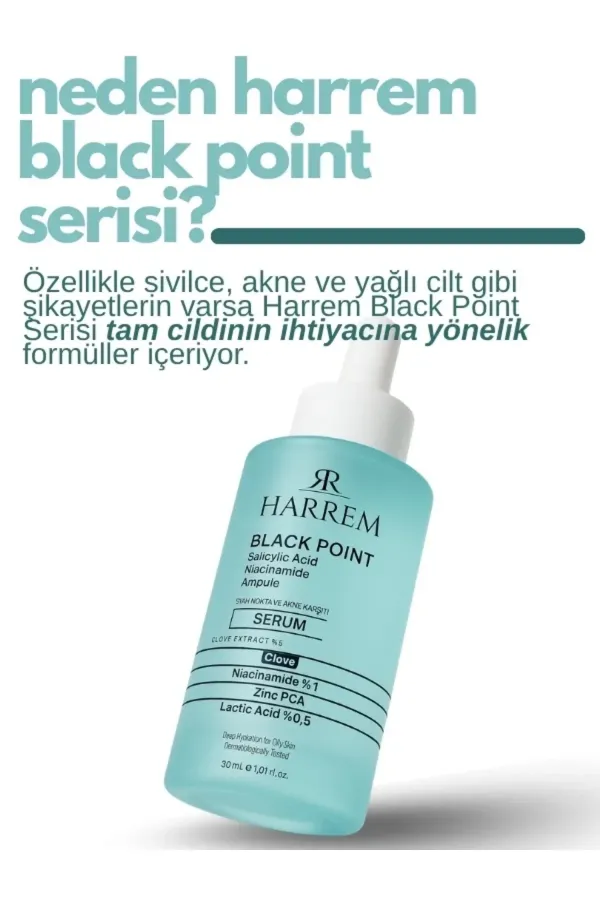 Akneli&Yağlı Cilt Tipleri İçin Niacinamide İçeren Cilt Bakım Serumu 30 ML Black P.int